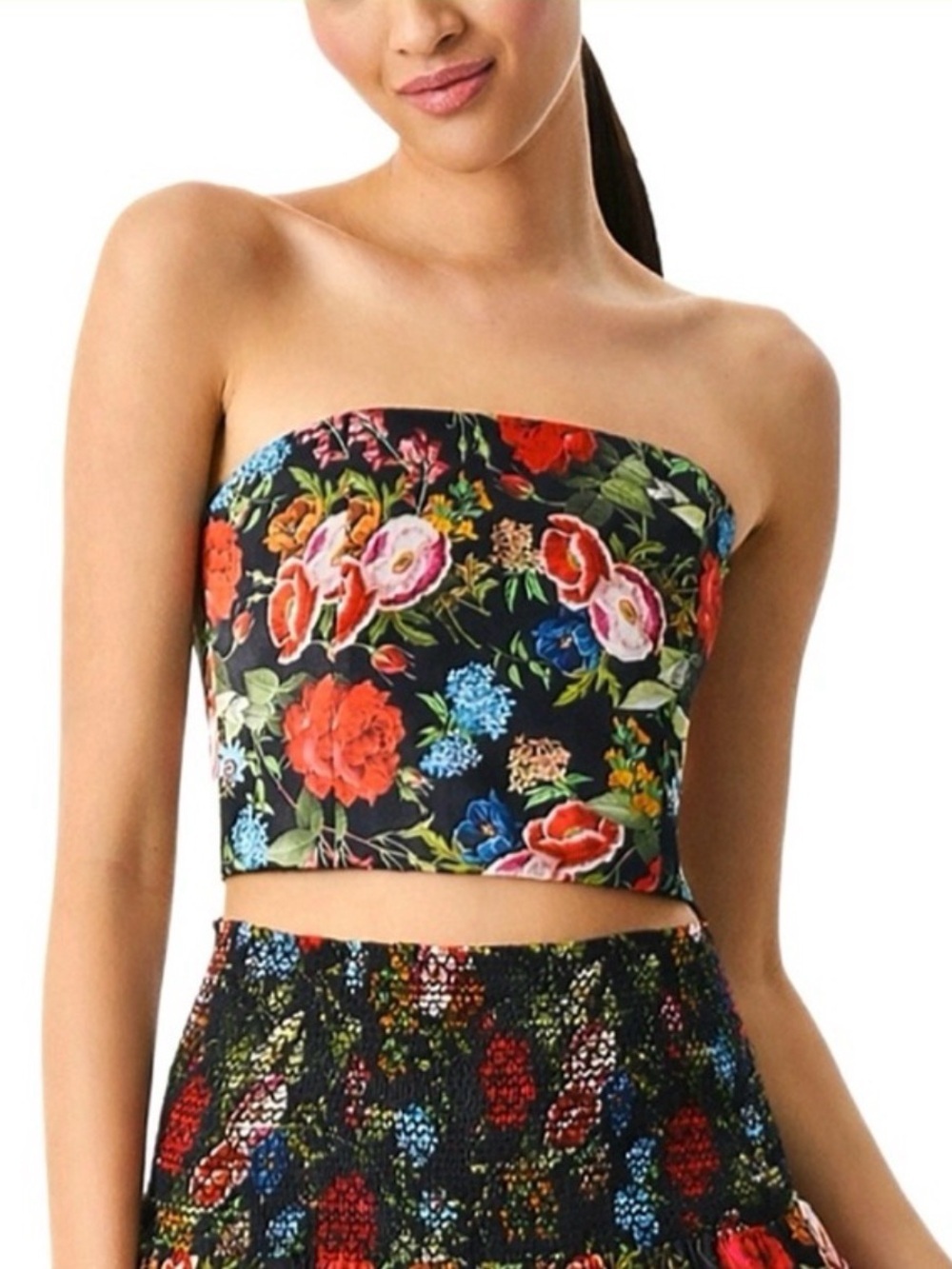 Alice + Olivia Ceresi Smocked Back Bandeau in Wild & Free Size 2 $250